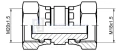 Gerade Verbindung mit beidseitig Überwurfmutter M20x1,5 - M18x1,5