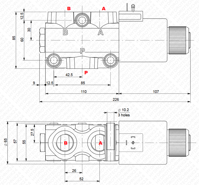 Hydraulik Umschaltventil Hydraulikventil 3/2-Wege 3/4 | 140L/min | 315bar | 12V Hydraulik Umschaltventil Hydraulikventil 3/2-Wege 3/4 | 140L/min | 315bar | 12V