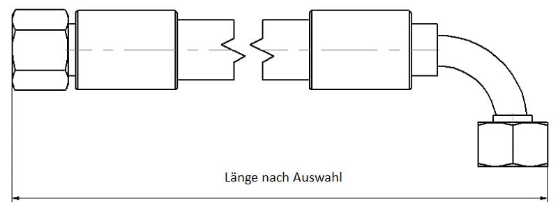 Hydraulikschlauch 2SC DN06 - 08L DKOL/CEL M14x1,5 | bis 5m - Schwarzfischer Hydraulik